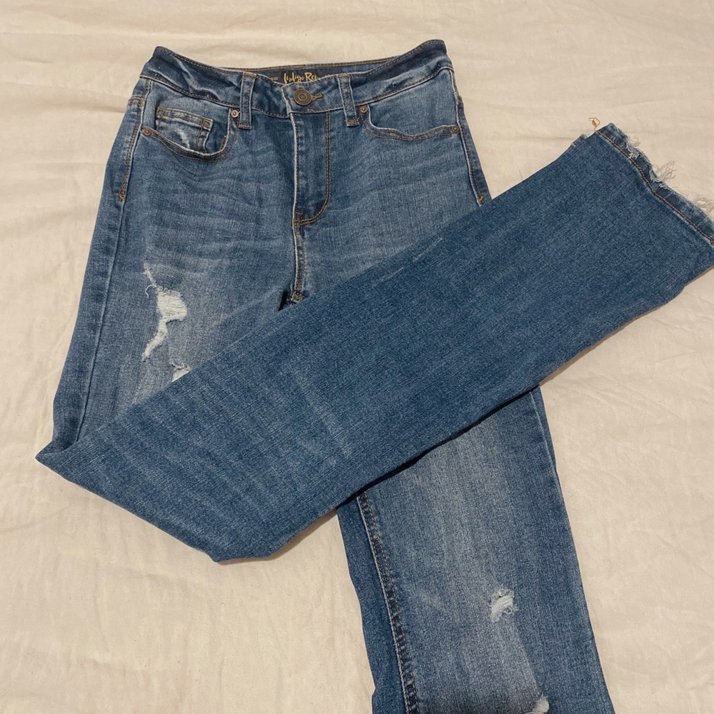 High Rise Dark-Wash Bootcut Jeans